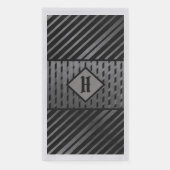 Zwart en grijs asymmetrisch gestreepte geometrisch servet (Voorkant)