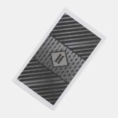 Zwart en grijs asymmetrisch gestreepte geometrisch servet (Hoek)