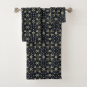 Zwart en grijs betegeld bad handdoek (Insitu)