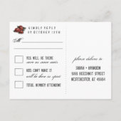 Zwart en grijs bijpassende Halloween RSVP-Briefkaa Uitnodiging Briefkaart (Achterkant)