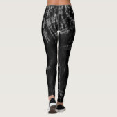 Zwart en Grijs Binaire Code Digitale Kunst Leggings (Achterkant)