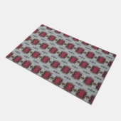 Zwart en grijs blauw met rood deurmat (Schuin)