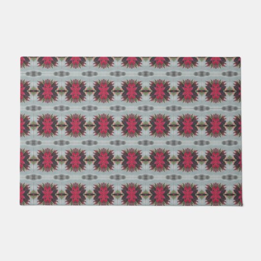 Zwart en grijs blauw met rood deurmat (Voorkant)
