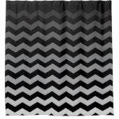 Zwart en grijs Blend Chevron Pattern | DIY-kleur Douchegordijn (Voorkant)