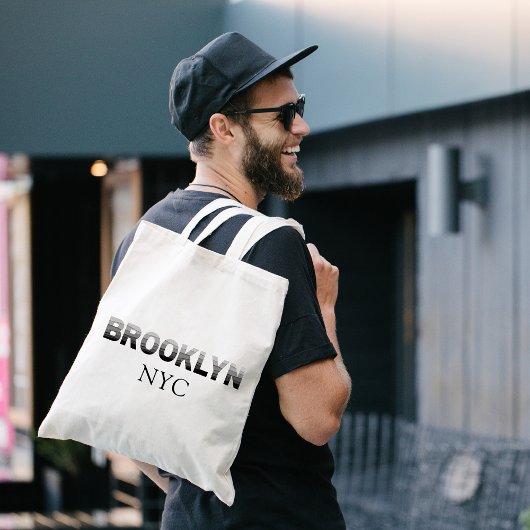 Zwart en grijs Brooklyn New York Wijken Tote Bag