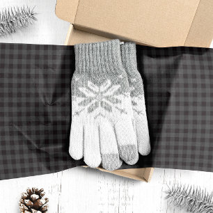 Zwart en grijs buffelplaid Kerstmis Tissuepapier