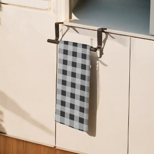 Zwart en grijs buffelplaid keukendoek theedoek
