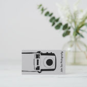 Zwart en grijs  Camera Visitekaartje (Staand voorkant)
