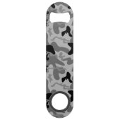 Zwart en grijs camo Custom en Naam handtekening Speed Flessenopener (Achterkant)