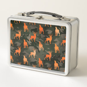 Zwart en grijs camo met Oranje herten
