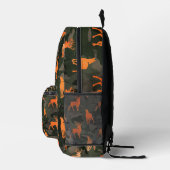 Zwart en grijs camo met Oranje herten Bedrukte Rugzak (Rechts)