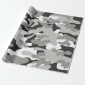 Zwart en grijs Camo-ontwerp Cadeaupapier (Uitgerold)
