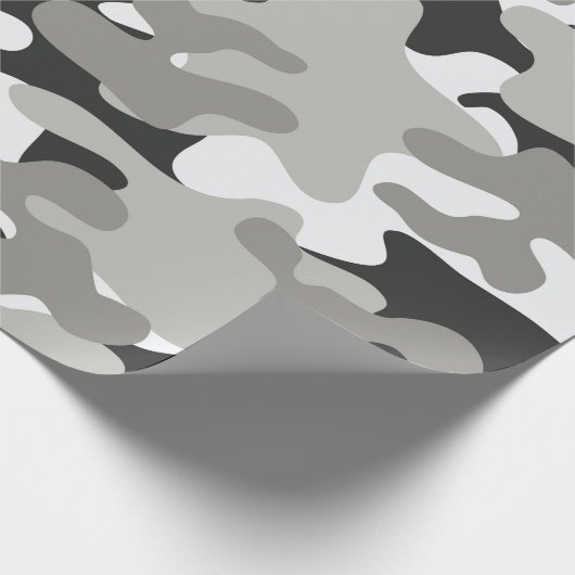 Zwart en grijs Camo-ontwerp Cadeaupapier (Hoek)
