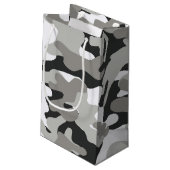 Zwart en grijs Camo-ontwerp Klein Cadeauzakje (Achterkant Gekanteld)