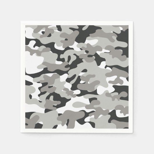 Zwart en grijs Camo-ontwerp Servetten (Voorkant)