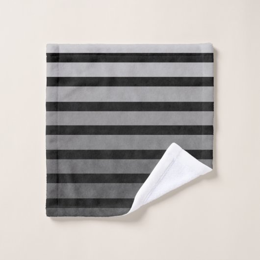 Zwart en grijs Camouflage getextureerde lijn strep Bad Handdoek (Wasdoekje)