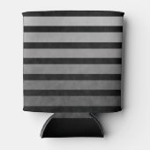 Zwart en grijs Camouflage getextureerde lijn strep Blikjeskoeler (Voorkant)