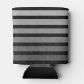 Zwart en grijs Camouflage getextureerde lijn strep Blikjeskoeler (Achterkant)