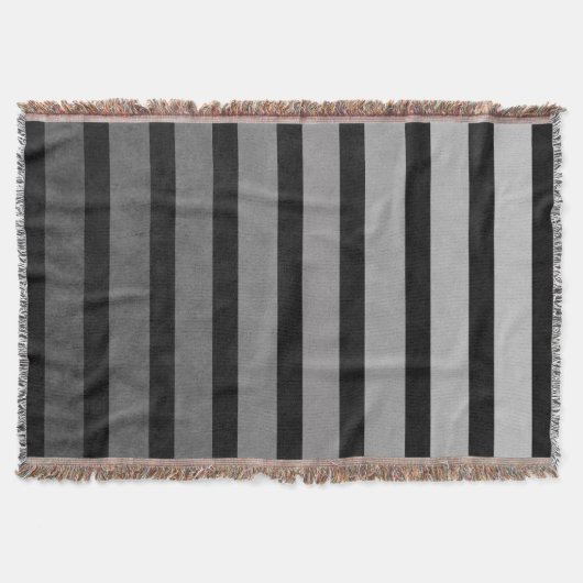 Zwart en grijs Camouflage getextureerde lijn strep Deken (Voorkant)