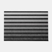 Zwart en grijs Camouflage getextureerde lijn strep Deurmat (Voorkant)
