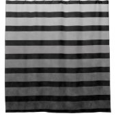 Zwart en grijs Camouflage getextureerde lijn strep Douchegordijn (Voorkant)