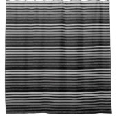 Zwart en grijs Camouflage getextureerde lijn strep Douchegordijn (Voorkant)