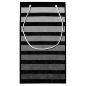 Zwart en grijs Camouflage getextureerde lijn strep Klein Cadeauzakje (Achterkant)