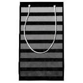 Zwart en grijs Camouflage getextureerde lijn strep Klein Cadeauzakje (Voorkant)