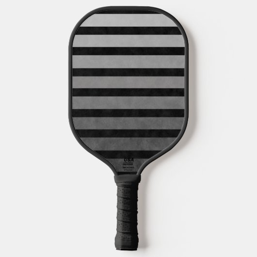 Zwart en grijs Camouflage getextureerde lijn strep Pickleball Paddle (Achterkant)