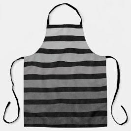 Zwart en grijs Camouflage getextureerde lijn strep Schort