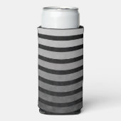 Zwart en grijs Camouflage getextureerde lijn strep Seltzer Blikjeskoeler (Seltzer Voorkant)