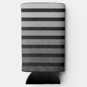 Zwart en grijs Camouflage getextureerde lijn strep Seltzer Blikjeskoeler (Achterkant)