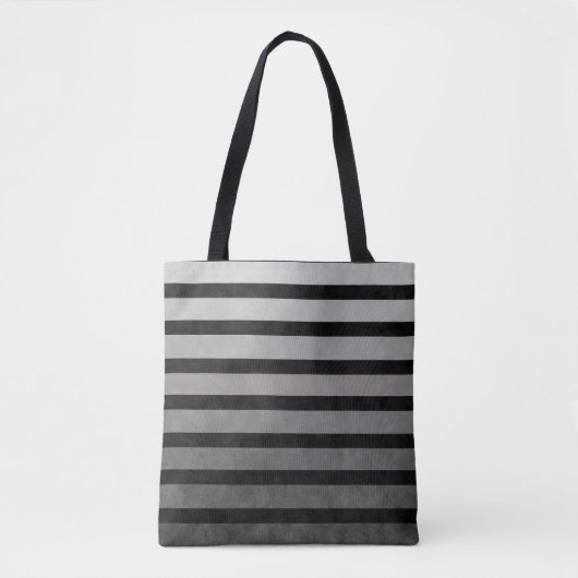 Zwart en grijs Camouflage getextureerde lijn strep Tote Bag (Voorkant)