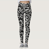 Zwart en grijs camouflage leggings (Voorkant)