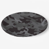 Zwart en Grijs Camouflage Papier Borden Papieren Bordje (Gekanteld)