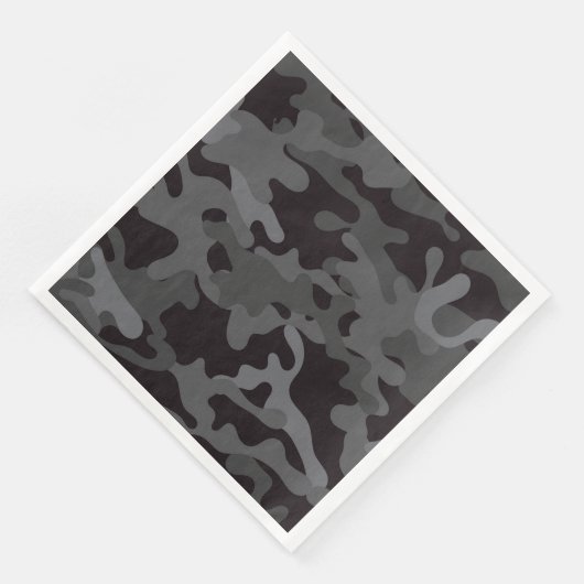 Zwart en Grijs Camouflage Papier Diner Servetten (Hoek)