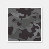 Zwart en Grijs Camouflage Papieren servetten (Voorkant)