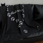 Zwart en Grijs Cat Paw Heart Custom Fleece Deken
