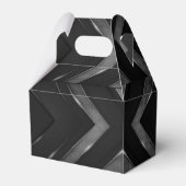 Zwart en grijs Chevron gevel Bedankdoosjes (Achterkant)