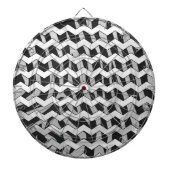 Zwart en grijs Chevron Zebra patroon Dartbord (Voorkant)