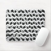 Zwart en grijs Chevron Zebra patroon Muismat (Met muis)