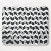 Zwart en grijs Chevron Zebra patroon Muismat (Voorkant)