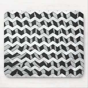 Zwart en grijs Chevron Zebra patroon Muismat