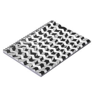 Zwart en grijs Chevron Zebra patroon Notitieboek