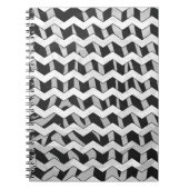 Zwart en grijs Chevron Zebra patroon Notitieboek (Voorkant)