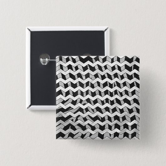 Zwart en grijs Chevron Zebra patroon Vierkante Button 5,1 Cm (Voorkant /achterkant)