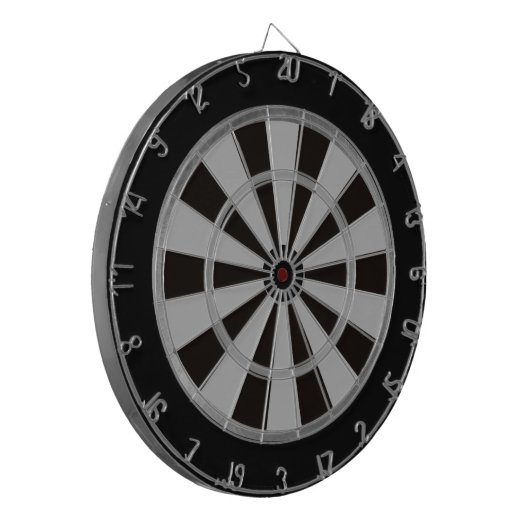 Zwart en grijs Combo Regulation Dart Board Dartbord (Voorkant Links)