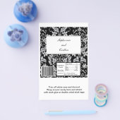 Zwart en grijs Damask Wedding Large Snoep Bar Wrap Flyer (Enkel)