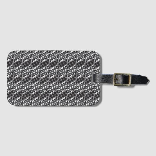 Zwart en grijs designer bagagelabel (Voorkant (horizontaal))
