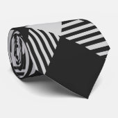 Zwart en Grijs diagonaal Gestreept Stropdas (Opgerold)